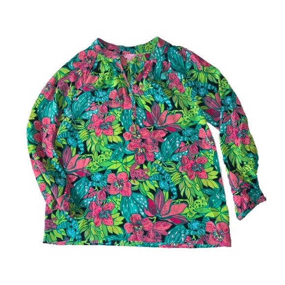 Lilly Pulitzer Tops - 🎉HP🎉 Lilly Pulitzer Elsa Skip on It Silk Blouse
